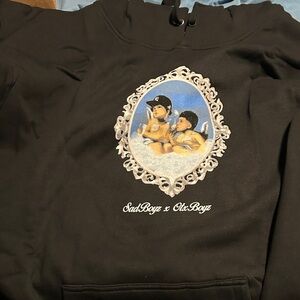 Black Hoodie with Angel Graphic brand new